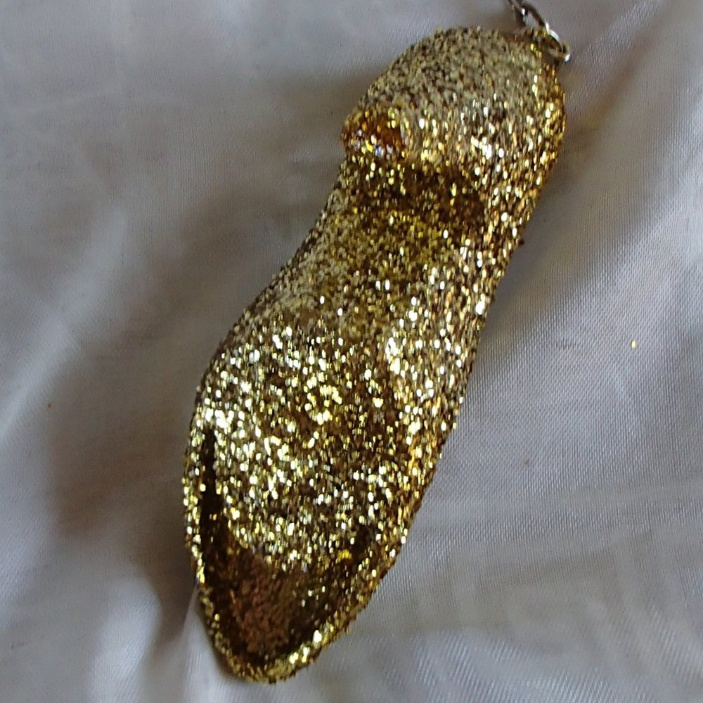 Golden Slipper Shoe Keychain Acrylic Glitter Altered Audi Lee Handcrafted - Picture 8 of 16